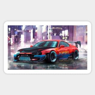 Supra mk4 tokyodrift stanced artwork, widebody design by ASAKDESIGNS. checkout my store for more creative works Sticker